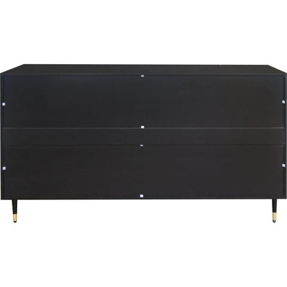 Accent Cabinet Black Lacquered Wooden Cabinet with 4 Glass Doors Sideboard Buffet Server Cabinet Storage Cabinet, for Living Room, Entryway, Hallway, Office, Kitchen and Dining Room