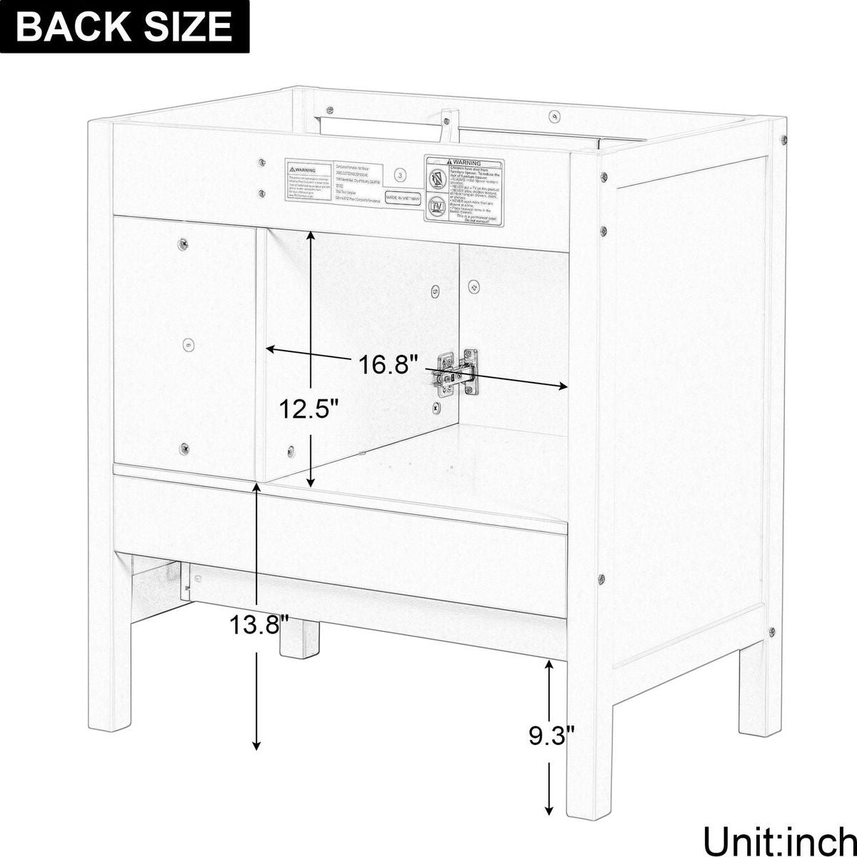 30" Bathroom Vanity with Sink, Bathroom Storage Cabinet with Doors and Drawers, Solid Wood Frame, Ceramic Sink, Grey