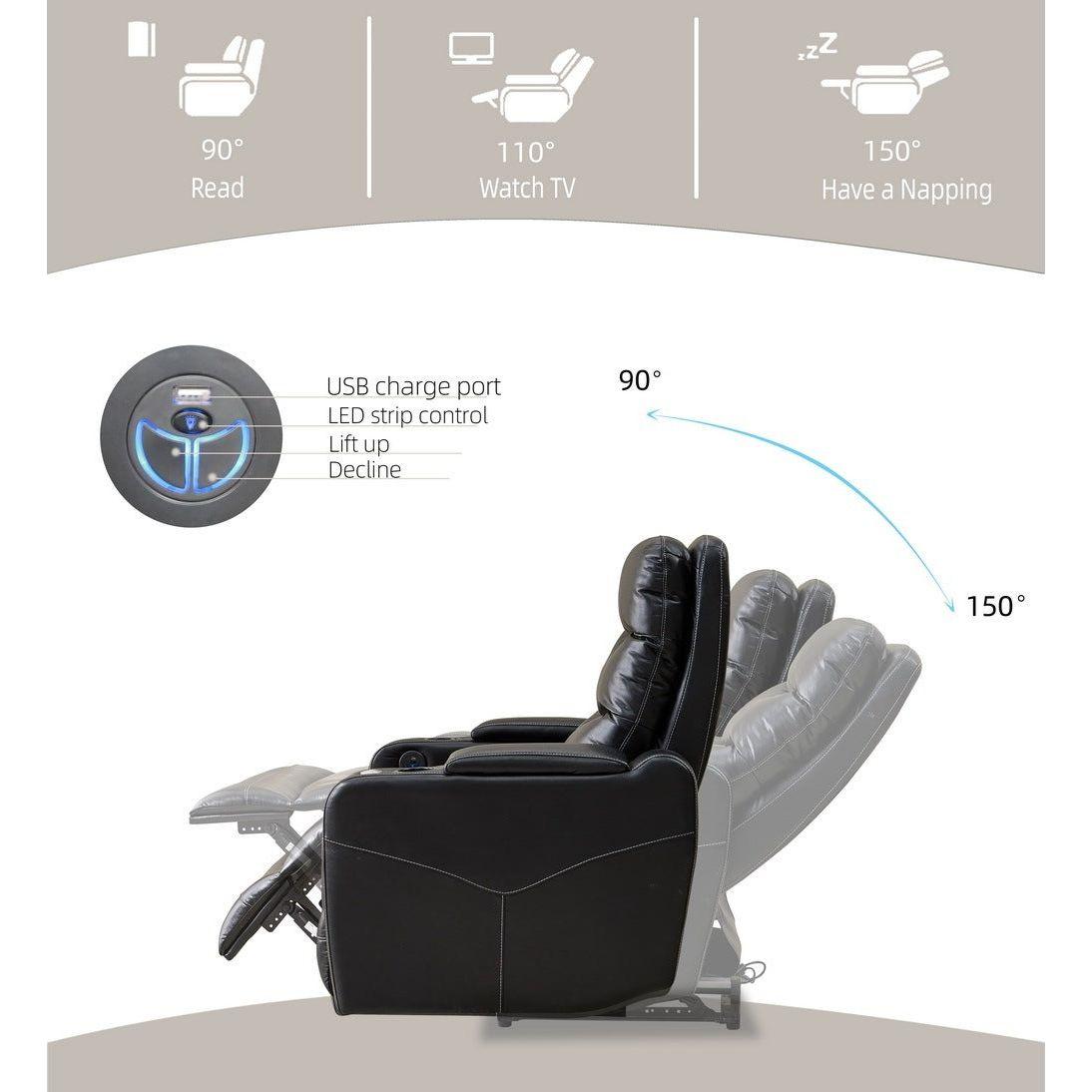 Power reclining chair Black color