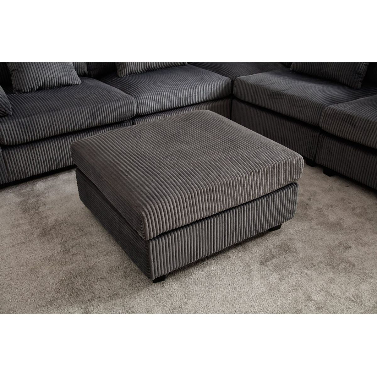 {NEW ARRIVAL} Oversized Modular Sectional Sofa Couches Set,Corduroy Upholstered Deep Seat Comfy Sofa for Living Room,Dark Gray
