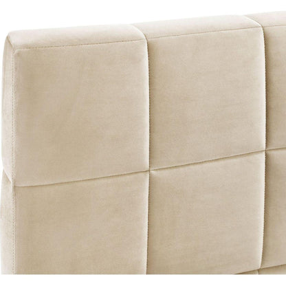 Full Size Upholstered Daybed/Sofa Bed Frame-Beige, Velvet