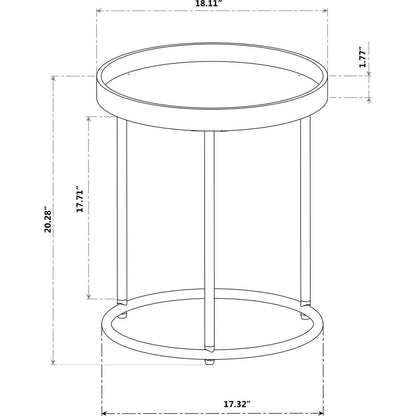 Genoa Round Tray Table with Metal Frame, Espresso