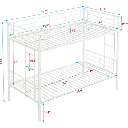 METAL BUNK BED WHITE