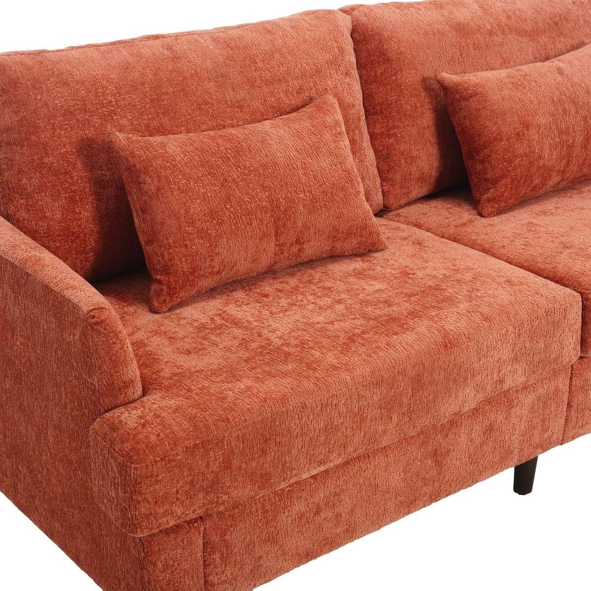 Modern chenille Fabric Loveseat, 2-Seat Upholstered Loveseat Sofa Modern Couch