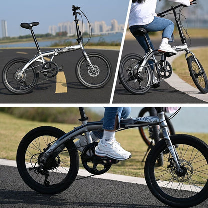 20" Folding City Bike Aluminum Frame 8 Speed Folding Bike