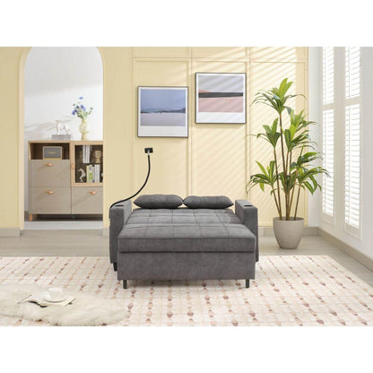 Futon Chair Bed Convertible Chair 3-in-1 Pull Out Sleeper Chair Beds with USB Ports,Wear-resistant and Anti-scratch, Armchair Bed Sleeper for Living Room (Dark Grey Tech cloth)