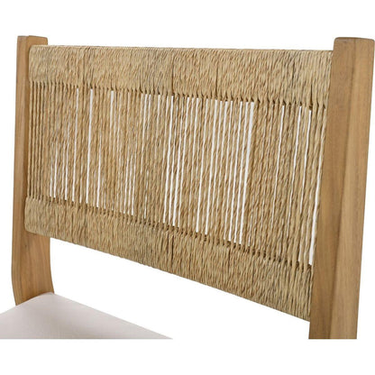 Multi-person Outdoor Acacia Wood Dining Table and Chair Set, Thick Cushions, Suitable for Balcony, Vourtyard, and Garden.