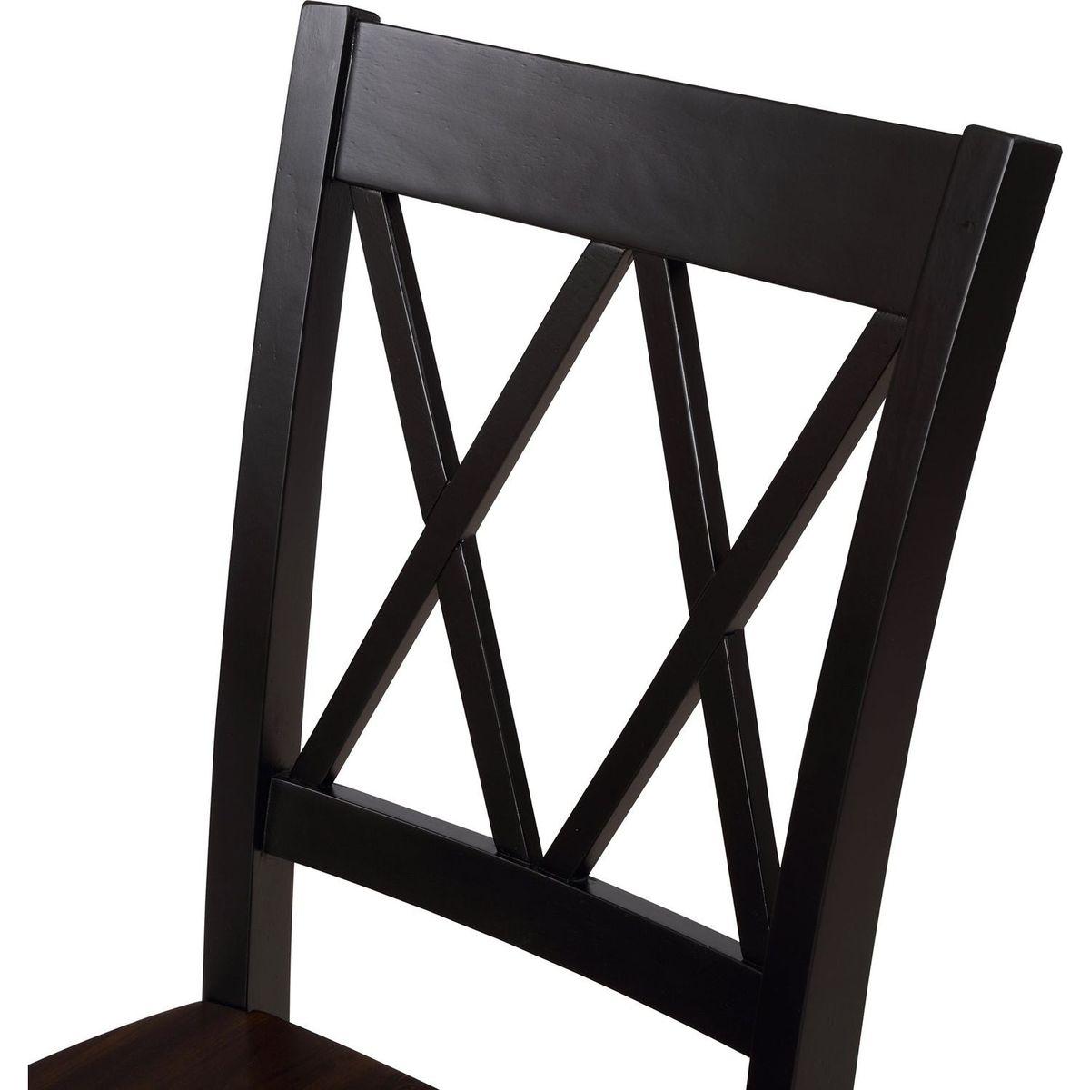 5-Piece Dining Table Set Home Kitchen Table and Chairs Wood Dining Set, Black+Cherry