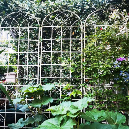 4 Pack Metal Garden Trellis 86.7" x 19.7" Rustproof Trellis for Climbing Plants Outdoor Flower Support White
