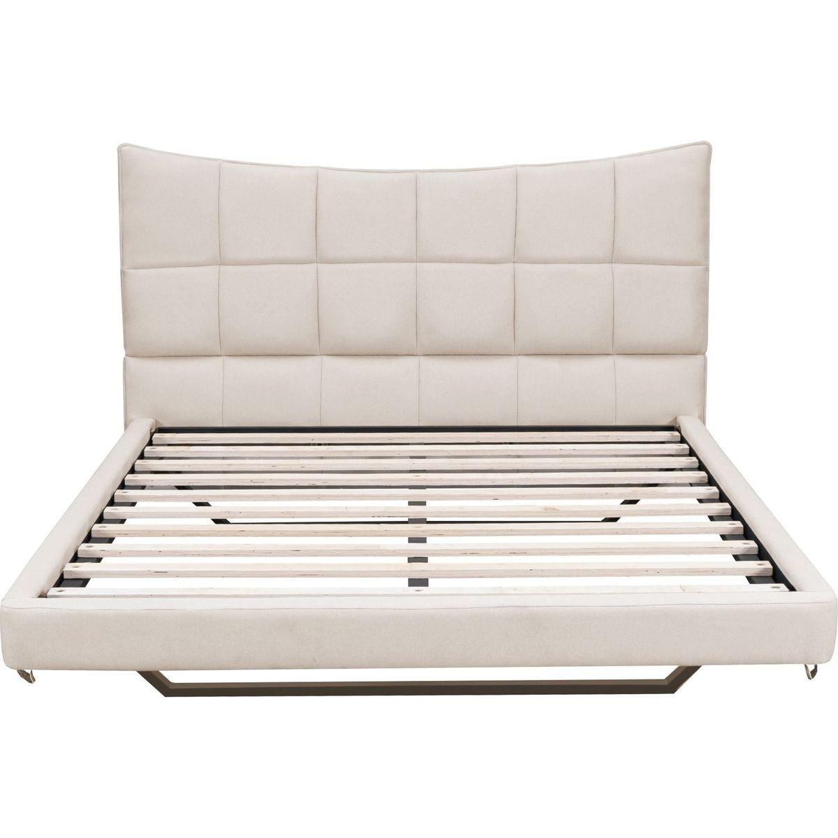 Full Size Upholstered Platform Bed with LED Lights,USB Ports and Outlets,Linen Fabric,Beige