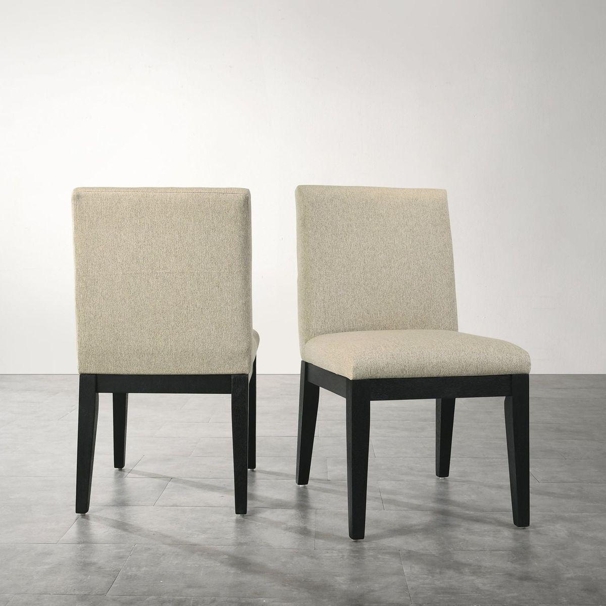 Roundhill Furniture Rocco Contemporary Solid Wood Dining Chairs, Set of 2, Beige