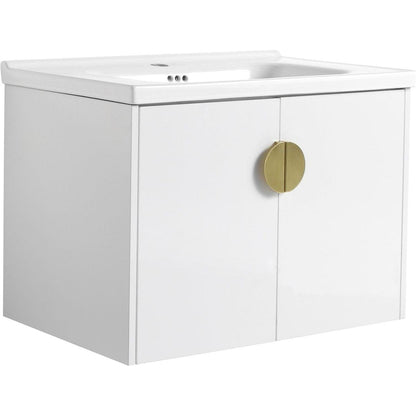 28 Inch Soft Close Doors Bathroom Vanity With Sink, For Small Bathroom (KD-Packing)