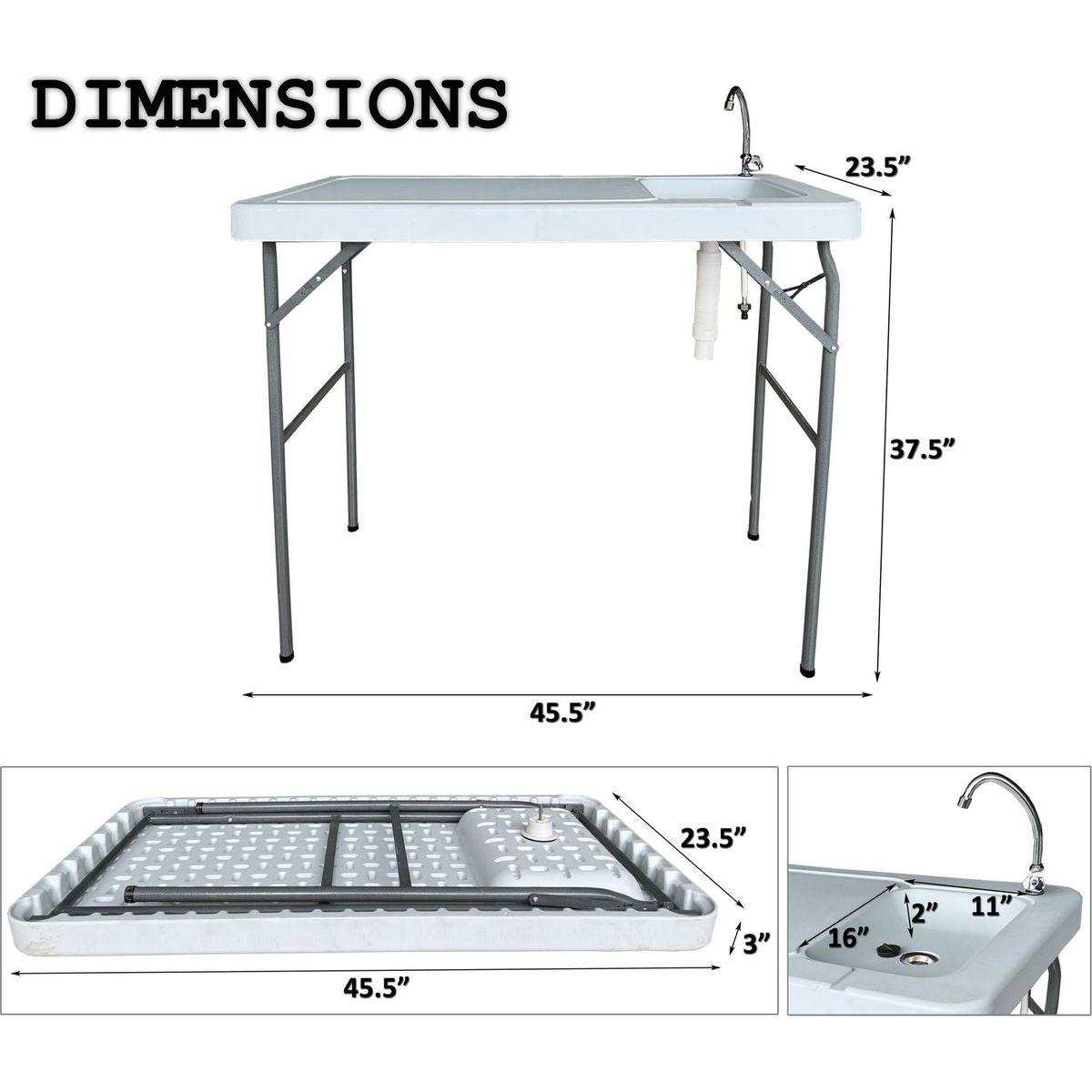 Outdoor Fish and Game Cutting Cleaning Table w/Sink and Faucet