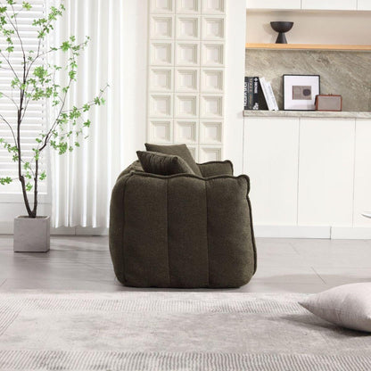 Soft beanbag chair with high resilience foam core for two people. The comfortable square recliner sofa is ideal for family members and friends engaged in games, reading, watching TV