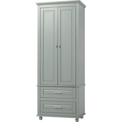 Tall Storage Cabinet with Two Drawers for Bathroom/Office, Grey