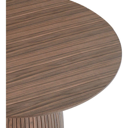 47,24 inch Dining Table for Dining Room 4-6 People Round Dinner Tables Mid-Century Modern Table with Wood Walnut