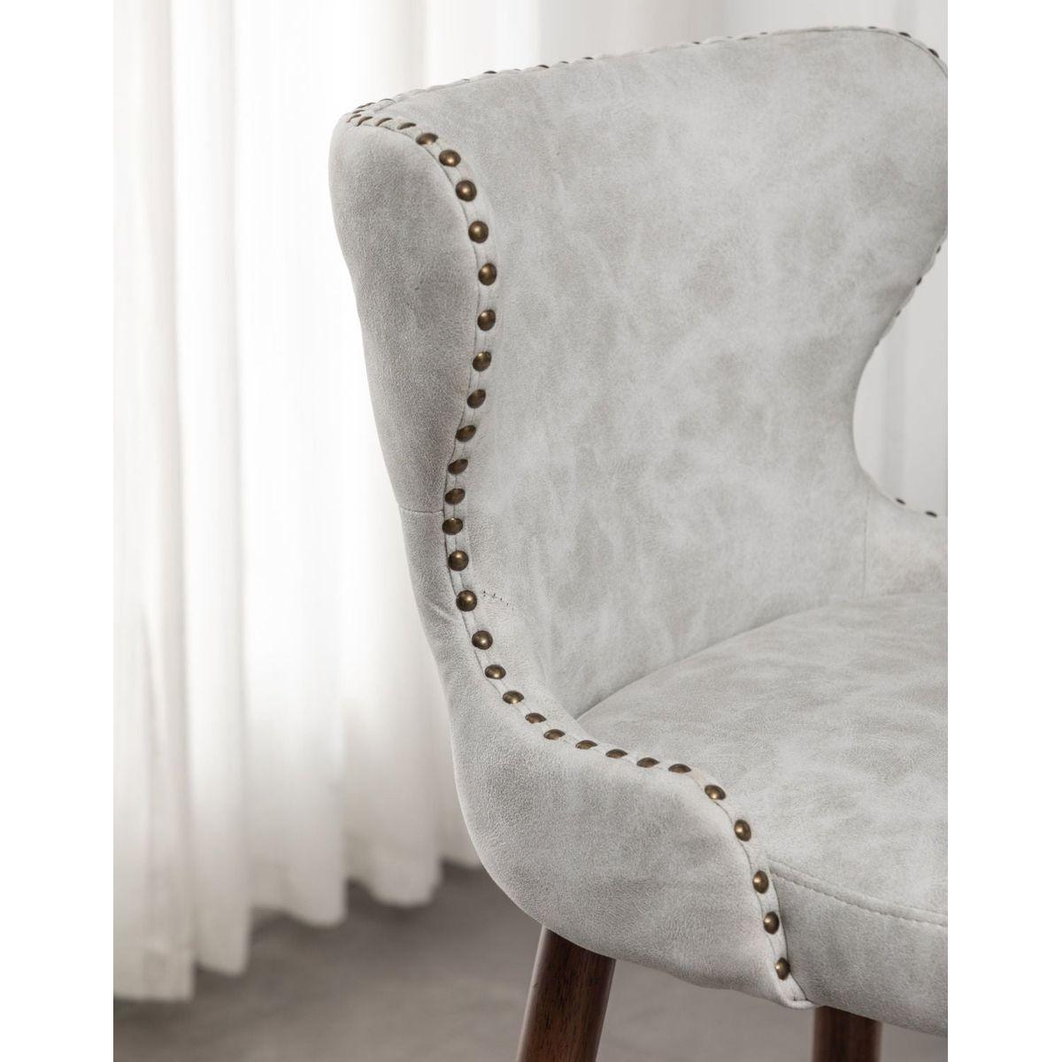 Nevis Mid-century Modern Faux Leather Tufted Nailhead Trim Barstool Set of 2, Off-White