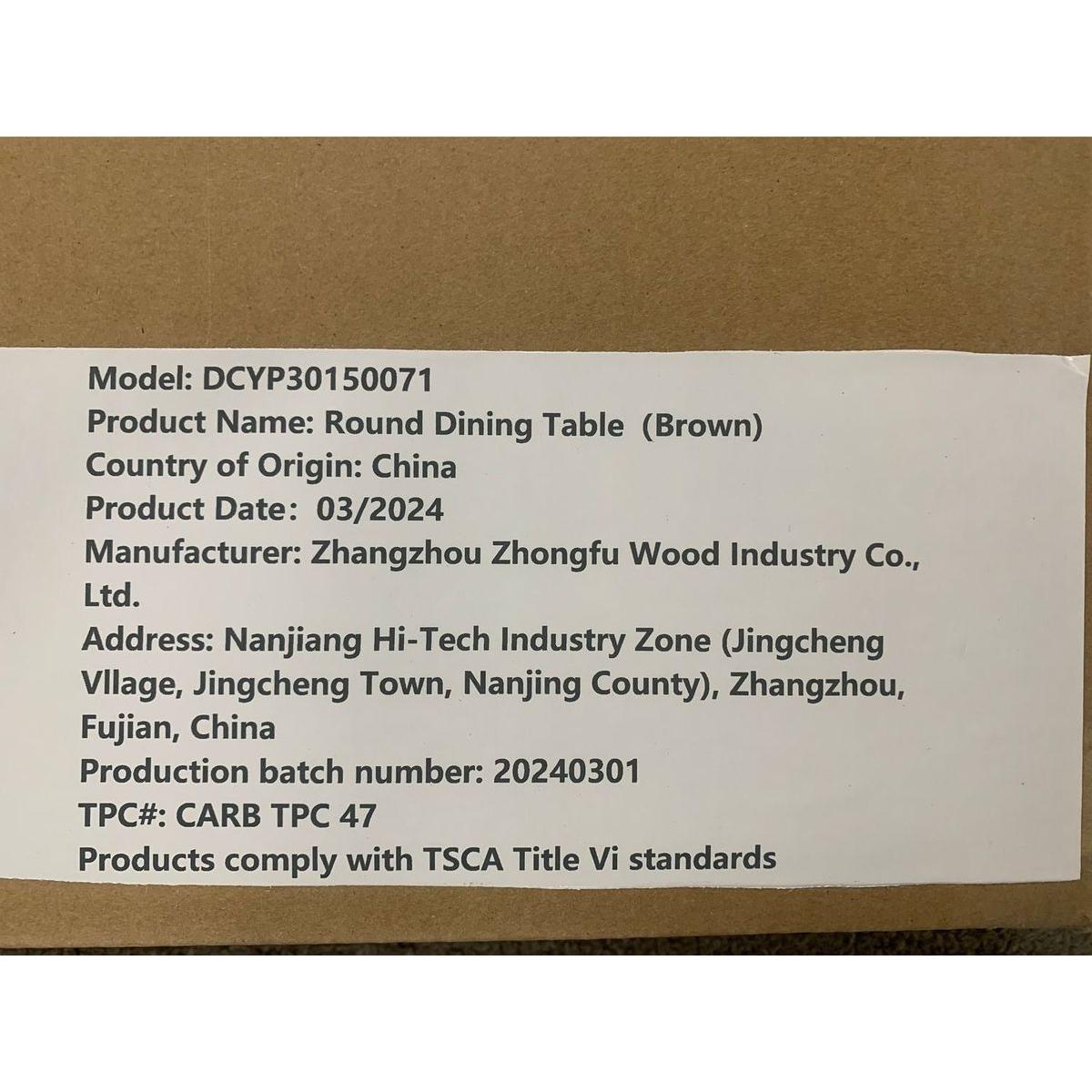 31.5 Inch Round Dining Table, Small Circle Kitchen Table with Metal Black Legs for 2-4 people,Modern Dining Room Table, Brown (only table)