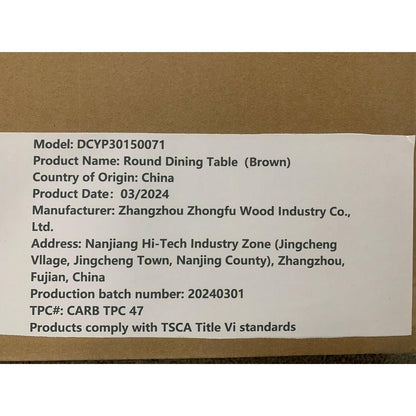 31.5 Inch Round Dining Table, Small Circle Kitchen Table with Metal Black Legs for 2-4 people,Modern Dining Room Table, Brown (only table)