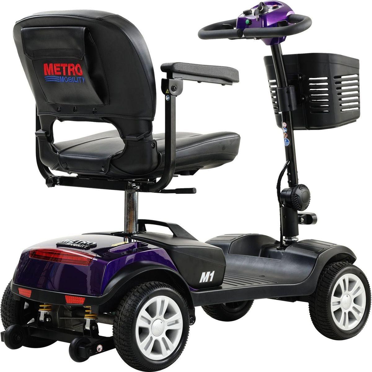 Four wheels Compact Travel Mobility Scooter with 300W Motor for Adult-300lbs, Dark Purple