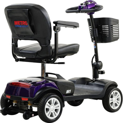 Four wheels Compact Travel Mobility Scooter with 300W Motor for Adult-300lbs, Dark Purple