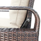 Outdoor Recliner, Automatic Adjustable Wicker Lounge Recliner Chair with Comfy Thicken Cushion, All Weather Aluminum Frame, Brown Wicker + Beige Cushion