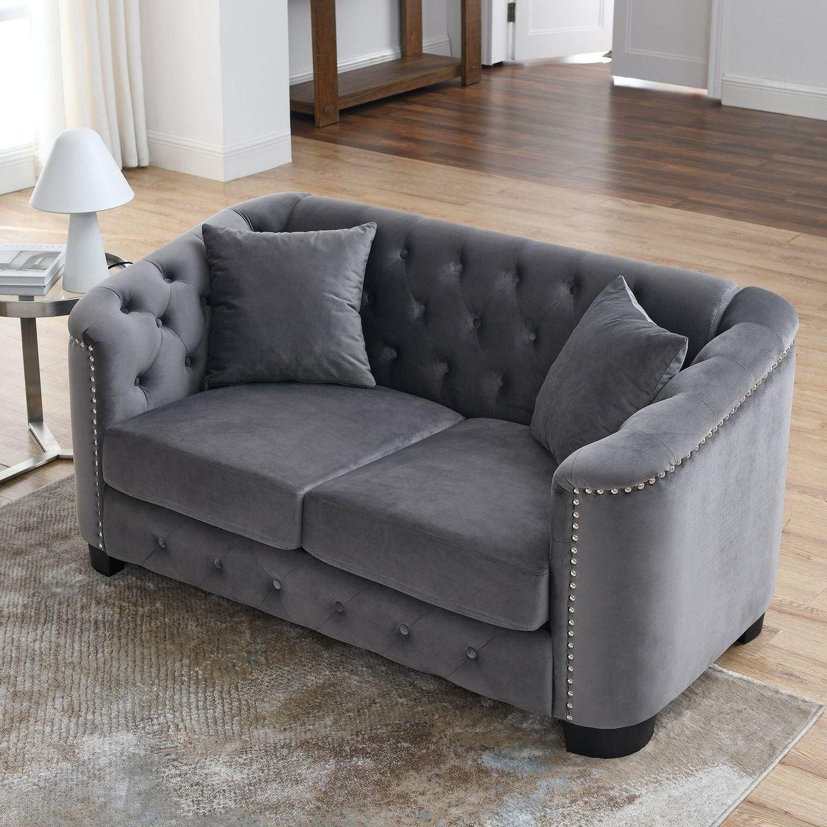 3-seater + 2-seater Combination sofa.Velvet Grey