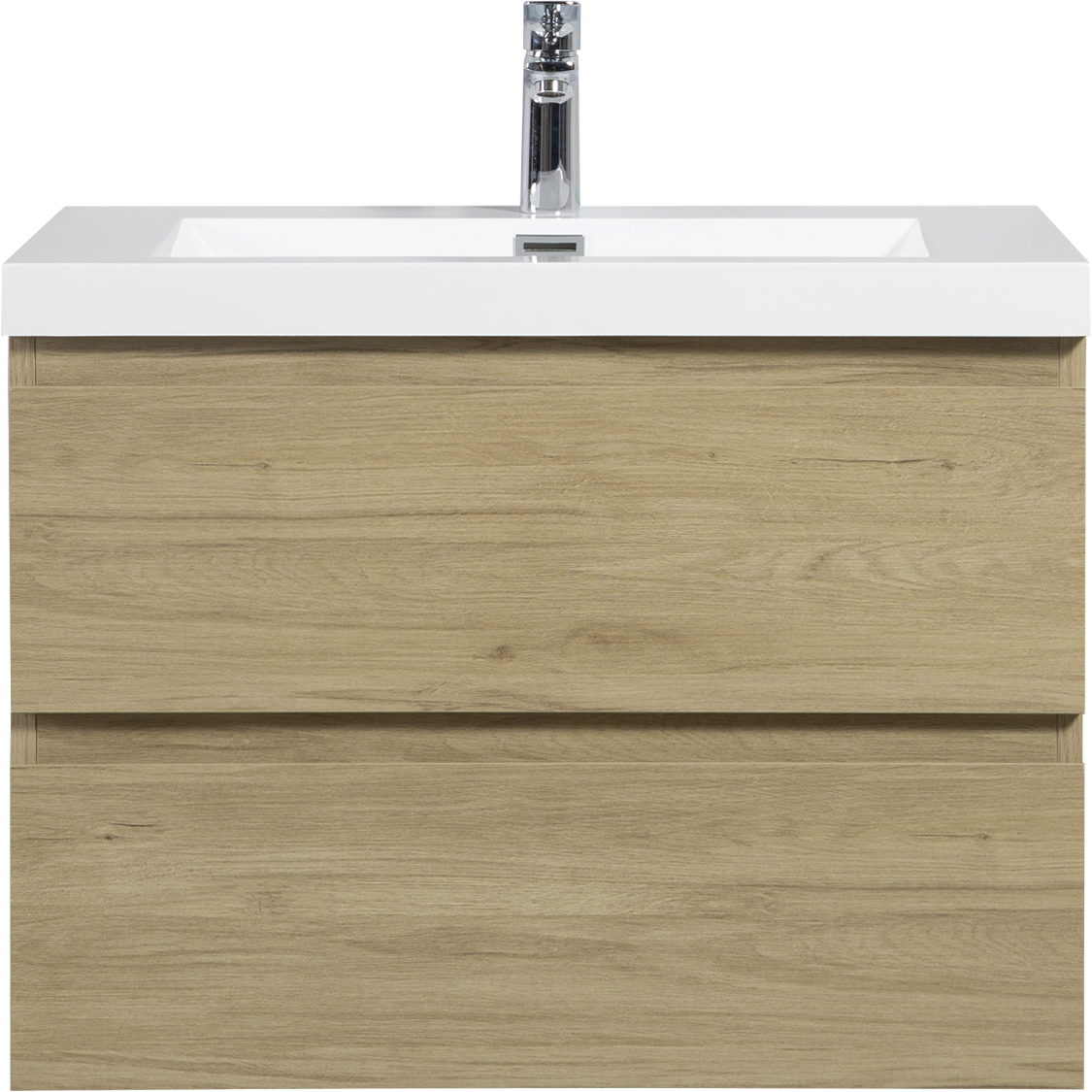 30" Floating Bathroom Vanity with Sink, Modern Wall-Mounted Bathroom Storage Vanity Cabinet with Resin Top Basin and Soft Close Drawers, Natural Oak