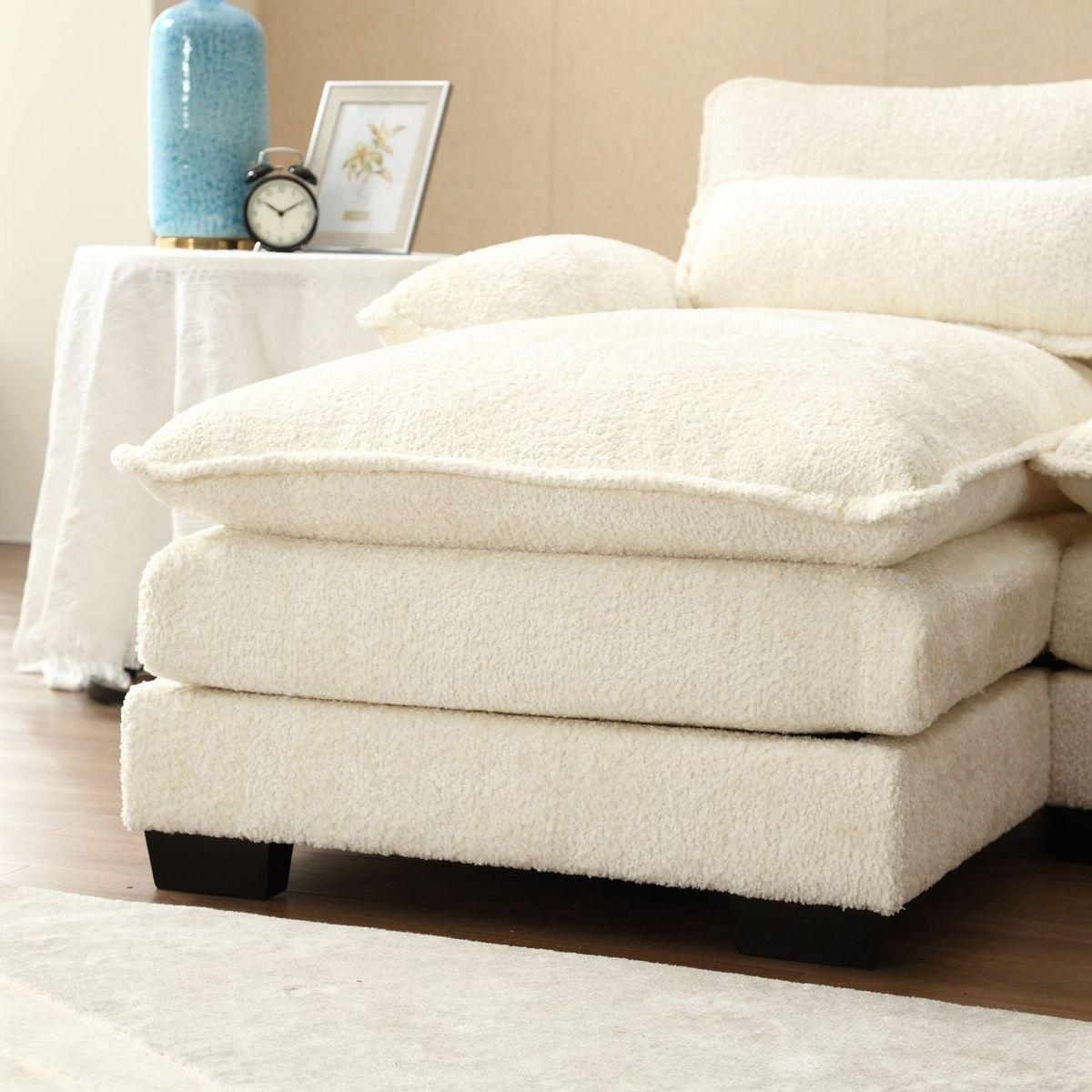 Modern Large chenille Fabric U-Shape Sectional Sofa