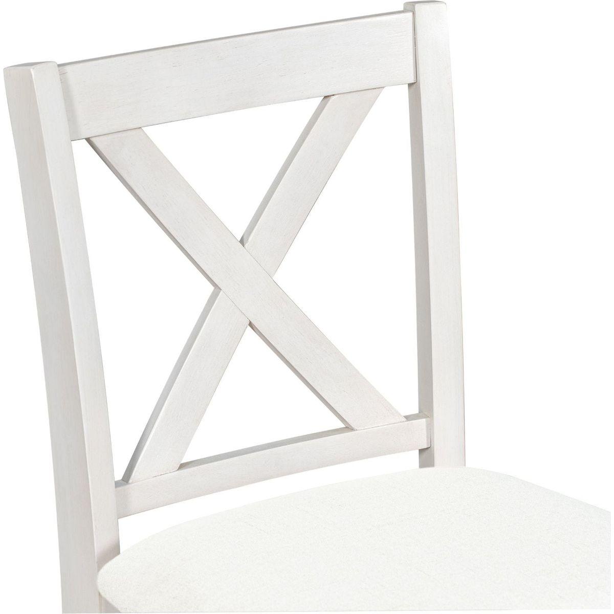 5 Pieces Counter Height Rustic Farmhouse Dining Room Wooden Bar Table Set with 4 Chairs, White