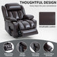 Dual Motor Infinite Position Up to 350 LBS Leatheraire Power Lift Recliner Chair, Heavy Duty Motion Mechanism with 8-Point Vibration Massage and Lumbar Heating, Stainless steel Cup Holders, Brown