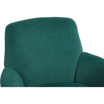 Velvet Swivel Barrel Chair, Swivel Accent Chairs Armchair for Living Room, Reading Chairs for Bedroom Comfy, Round Barrel Chairs with Gold Stainless Steel Base (Emerald)