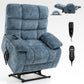 Lift Recliner Chair Heat Massage Dual Motor Infinite Position Up to 350 LBS Large Electric Power Lift Recliners with Power-Remote, Medium-firm and Heavy duty, Blue