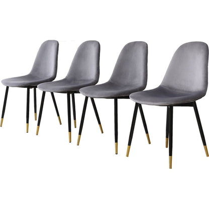 Lassan Contemporary Fabric Dining Chairs, Set of 4, Gray