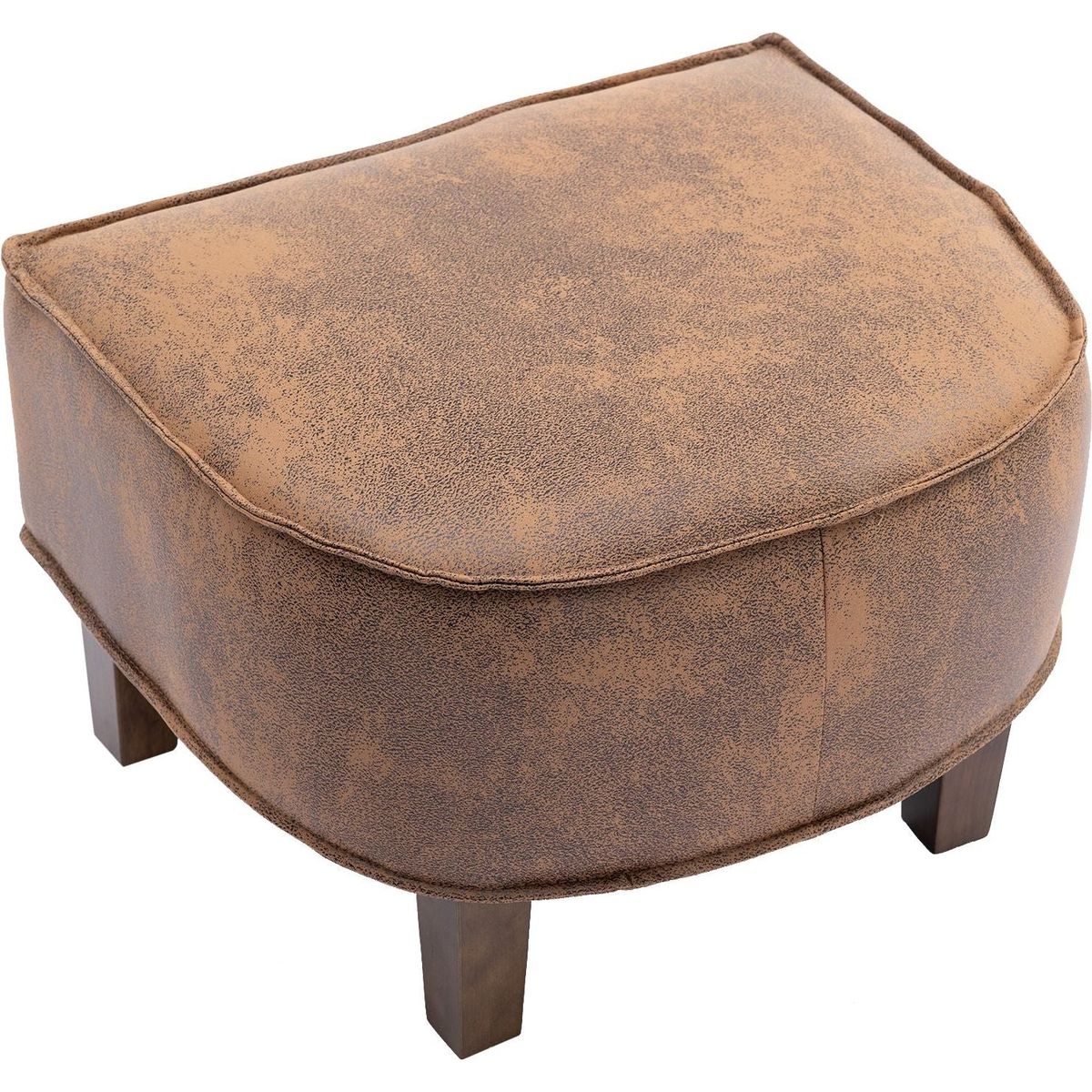 Accent Chair with Ottoman, Mid Century Modern Barrel Chair Upholstered Club Tub Round Arms Chair for Living Room