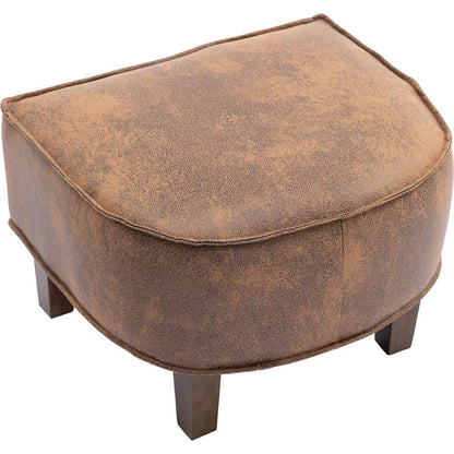 Accent Chair with Ottoman, Mid Century Modern Barrel Chair Upholstered Club Tub Round Arms Chair for Living Room