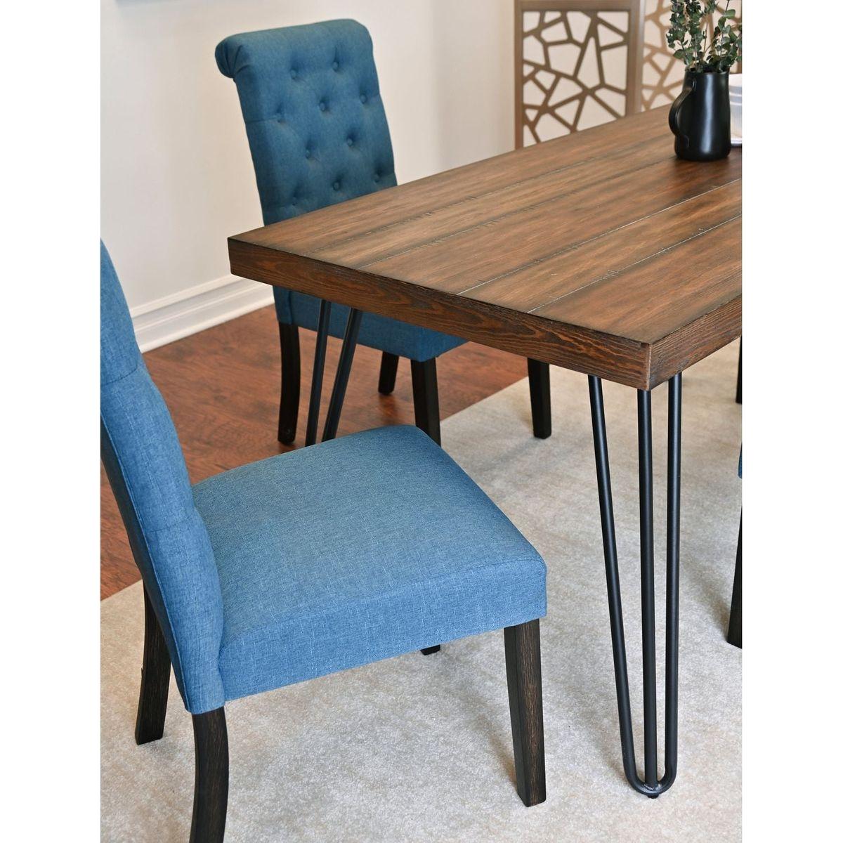 Ashford 6-Piece Dining Set, Hairpin Dining Table with 4 Chairs and Bench, 4 Color Options