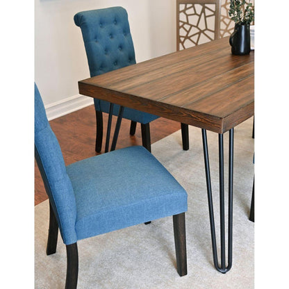 Ashford 6-Piece Dining Set, Hairpin Dining Table with 4 Chairs and Bench, 4 Color Options
