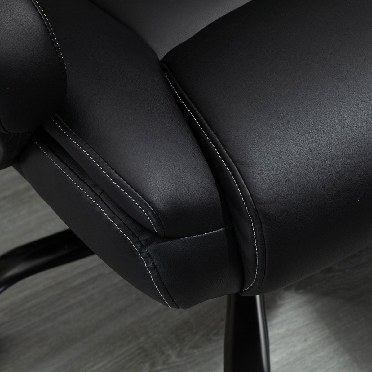 Big and Tall 400lbs Executive Office Chair with Wide Seat, Computer Desk Chair with High Back PU Leather Ergonomic Upholstery, Adjustable Height and Swivel Wheels, Black