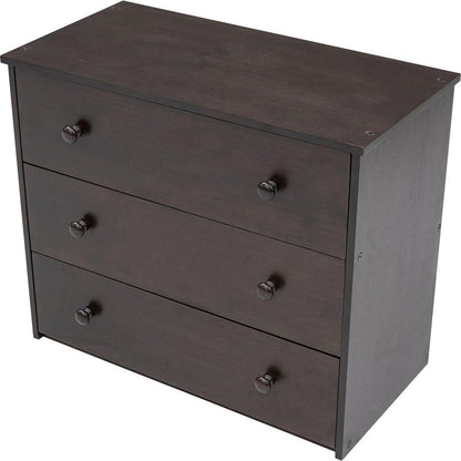 Low Study Twin Loft Bed with Cabinet and Rolling Portable Desk - Espresso