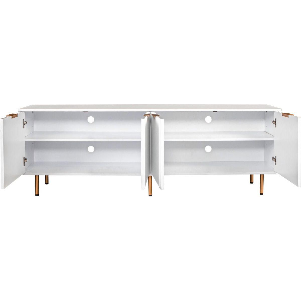 Modern warm white TV cabinet for 80 inch TV Stands, for Living Room Bedroom