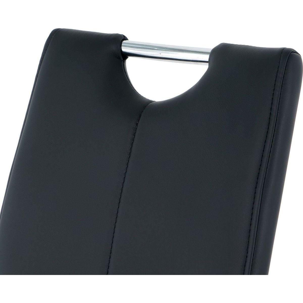 Modern Dining Chairs with Faux Leather Padded Seat Dining Living Room Chairs Upholstered Chair with Chrome Metal Legs Design for Kitchen, Living, Bedroom, Dining Room Side Chairs Set of 2