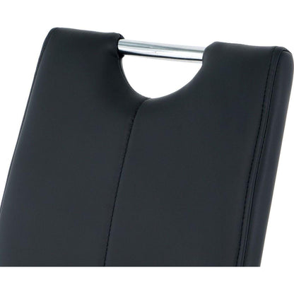 Modern Dining Chairs with Faux Leather Padded Seat Dining Living Room Chairs Upholstered Chair with Chrome Metal Legs Design for Kitchen, Living, Bedroom, Dining Room Side Chairs Set of 2