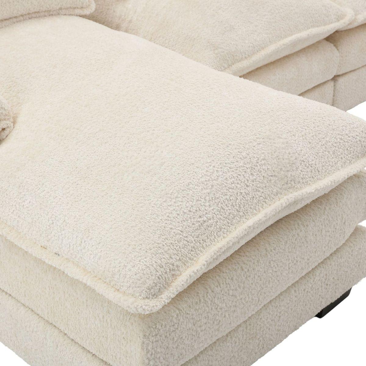 Modern Large chenille Fabric U-Shape Sectional Sofa