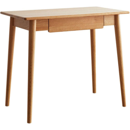 Desk 100% solid wood natural wood computer desk study desk oak natural wood PC desk work desk dressing table slim solid wood with drawer simple work from home width 80 cm depth 50 cm wood grain wooden