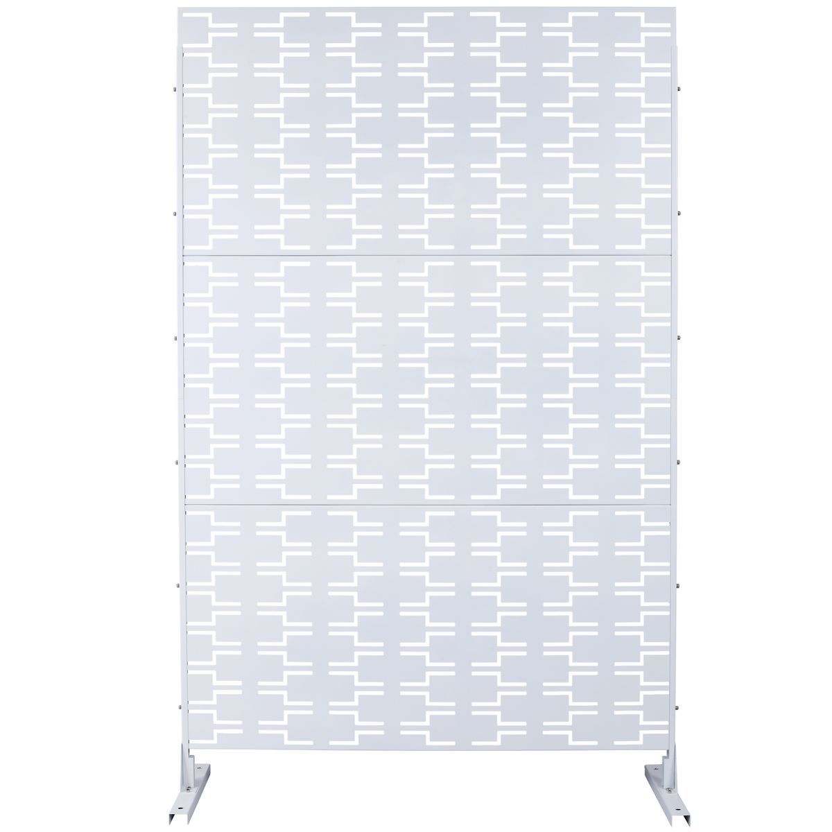 Outdoor & Indoor Privacy Screen Metal Privacy Screen 76' H×48' W, Freestanding Decorative Privacy Screen for Deck Balcony Patio, Privacy Fence Panels for Outside Lawn Garden PS112 WHITE