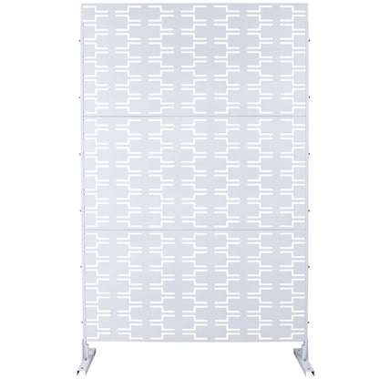 Outdoor & Indoor Privacy Screen Metal Privacy Screen 76' H×48' W, Freestanding Decorative Privacy Screen for Deck Balcony Patio, Privacy Fence Panels for Outside Lawn Garden PS112 WHITE