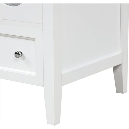 24" Bathroom Vanity with Sink, Bathroom Vanity Cabinet with One Drawer and Doors, Adjustable Shelf, Solid Wood and MDF, White