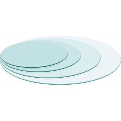 36" Inch Round Tempered Glass Table Top Clear Glass 1/4" Inch Thick Round Polished Edge