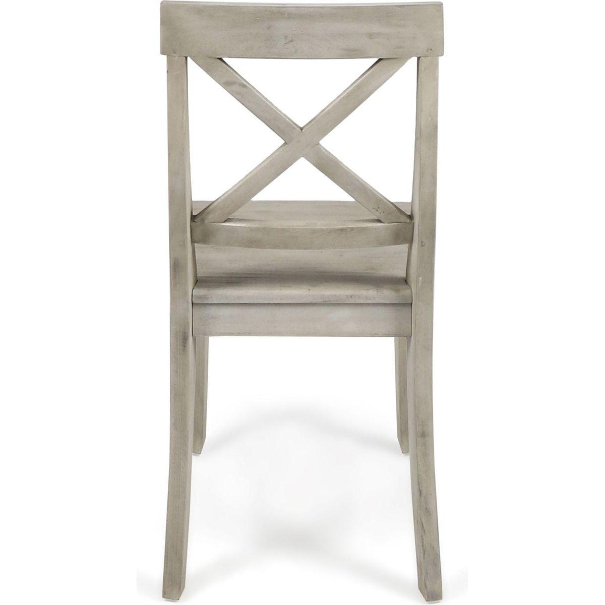 Acacia Wood Dining Chairs, Light Grey Wash, 21D x 17.75W x 35.5H Inch